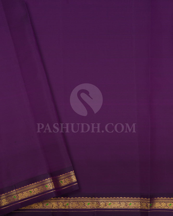 Fuchsia Pink And Purple Kanjivaram Silk Saree-SP315
