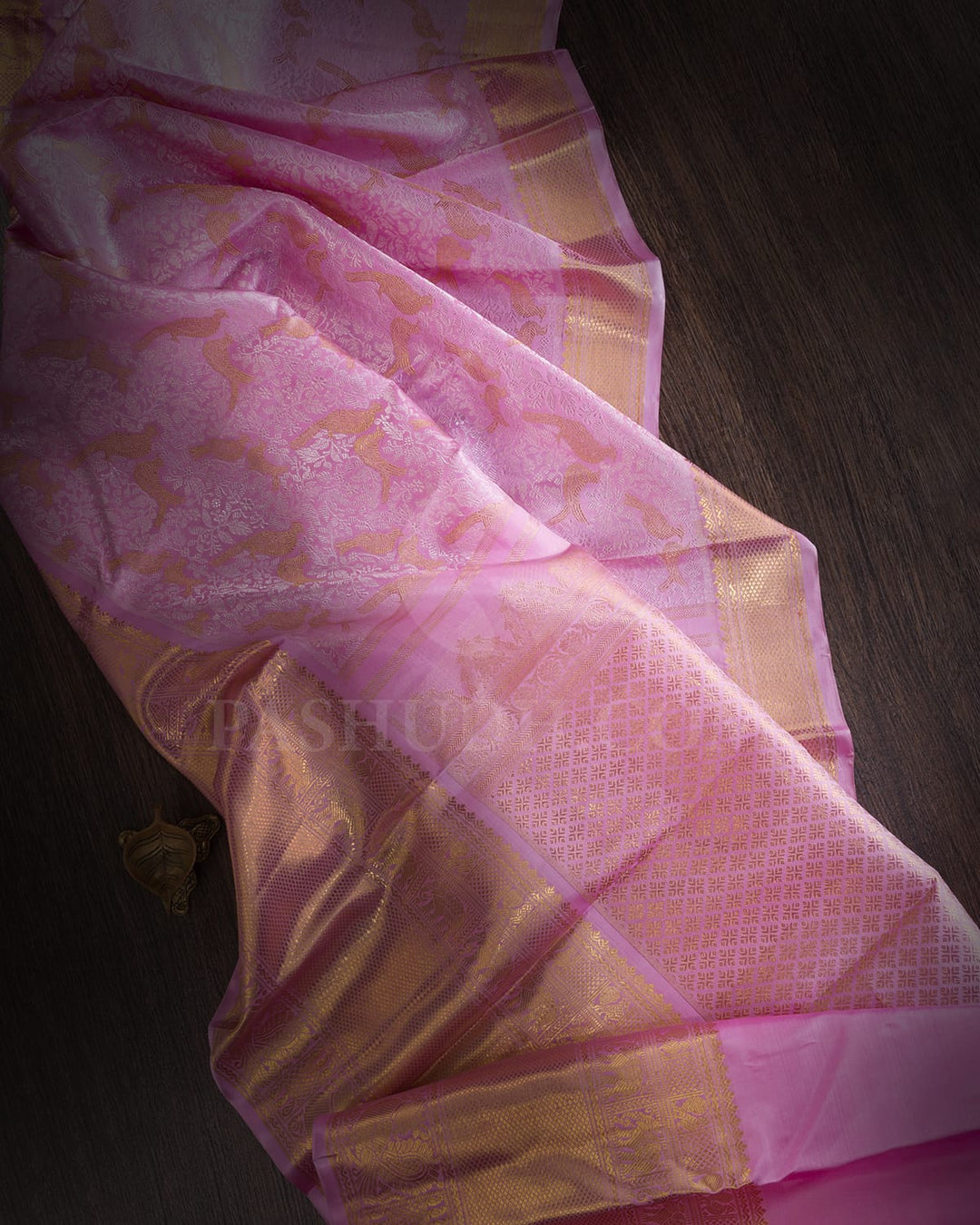 Baby Pink Pure Zari Kanjivaram Silk Saree-SP332