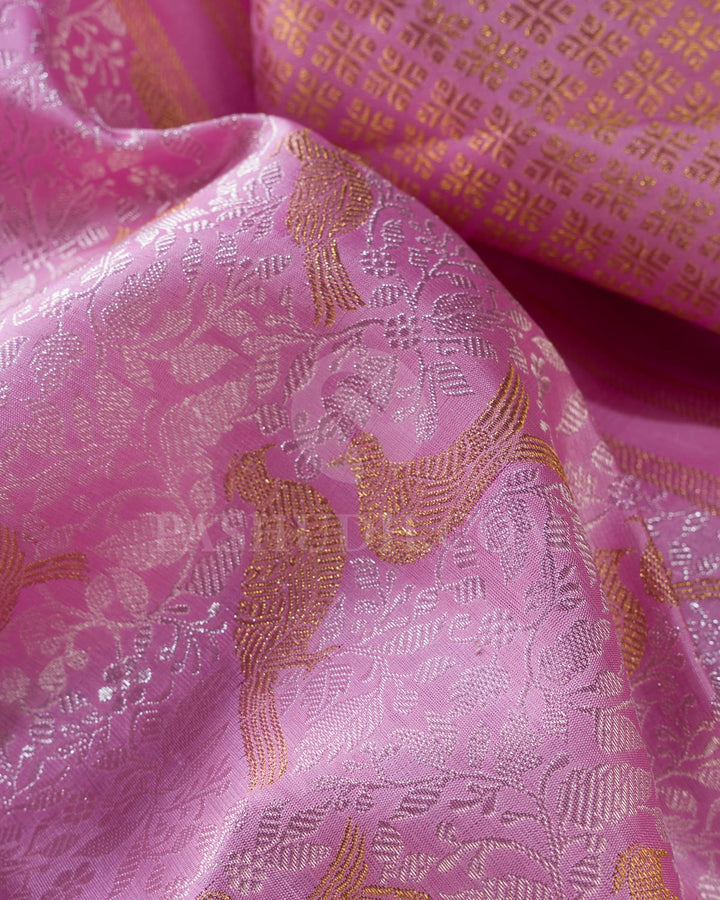 Baby Pink Pure Zari Kanjivaram Silk Saree-SP332
