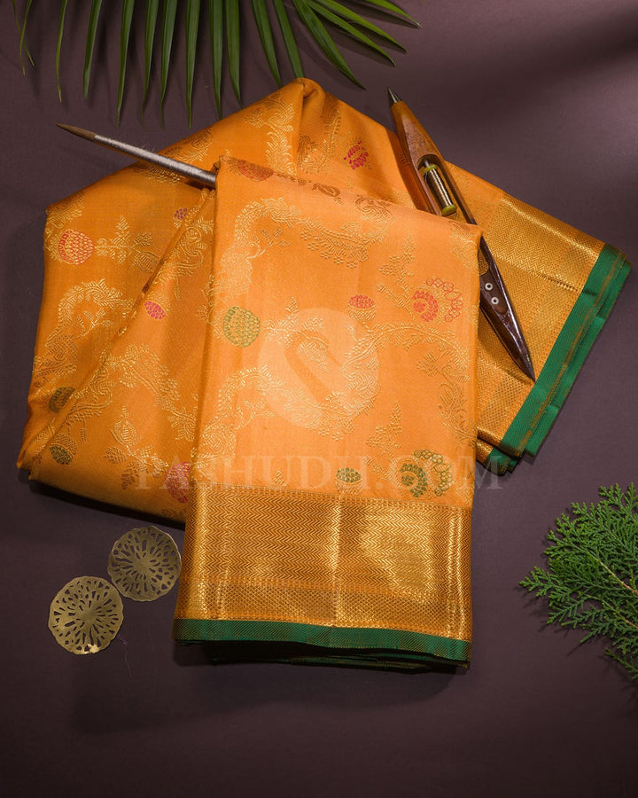 Mild Orange Bridal Kanjivaram Silk Saree-S1488(B)