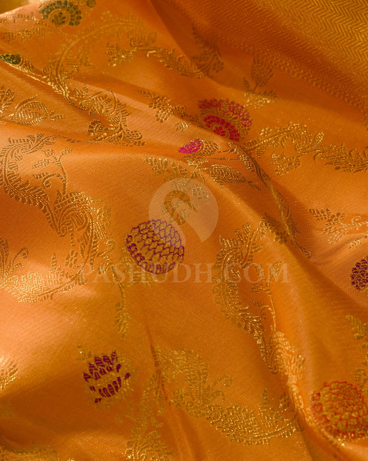 Mild Orange Bridal Kanjivaram Silk Saree-S1488(B)