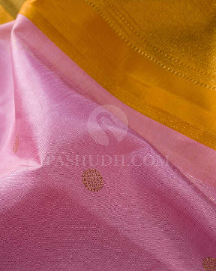 Baby Pink And Dual Shaded Dark Green Pure Zari Kanjivaram Silk Saree-SP305