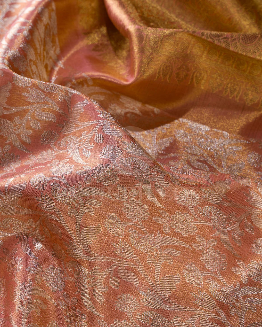 Peachy Pink Pure Zari Kanjivaram Silk Saree-SP293