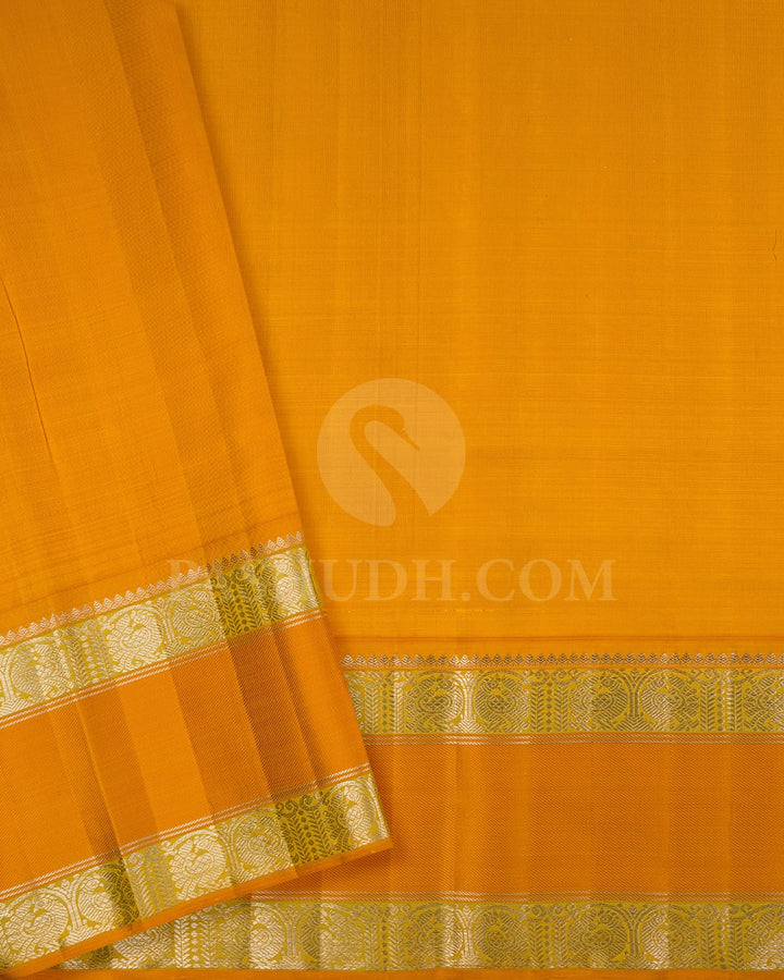 Multi Shade With Mango Yellow Kanjivaram Silk Saree-S1484(B)