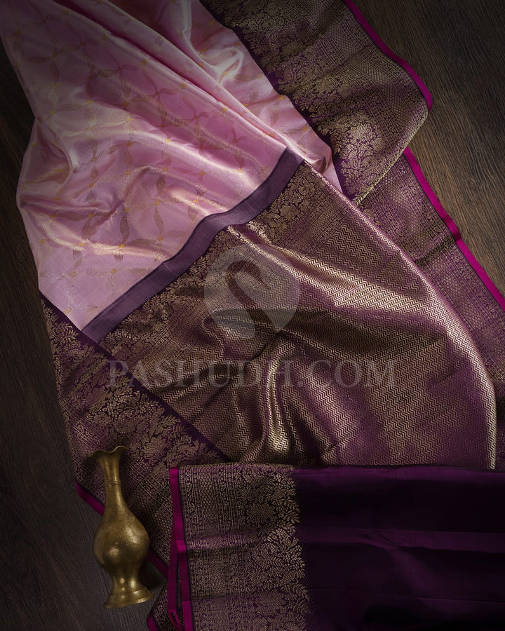 Lilac And Royal Purple Kanjivaram Silk Saree-S1466(B)