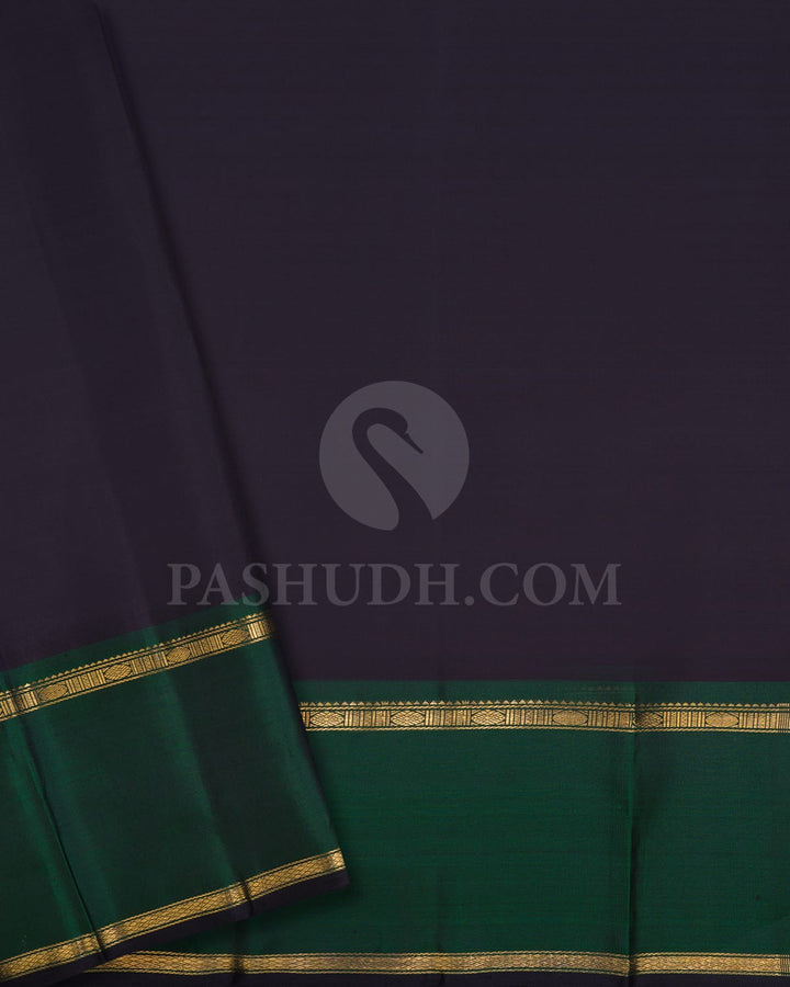 Maroon And Bottle Green Kanjivaram Silk Saree-SP314