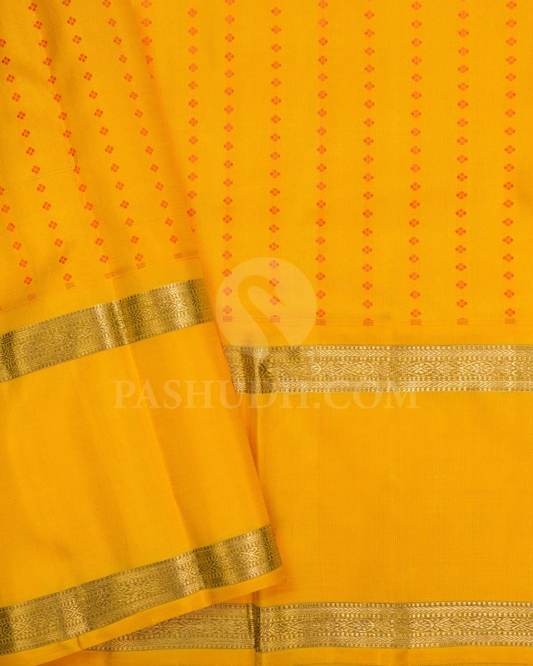 Chocolate Brown And Turmeric Yellow Pure Zari Kanjivaram Silk Saree-SP309