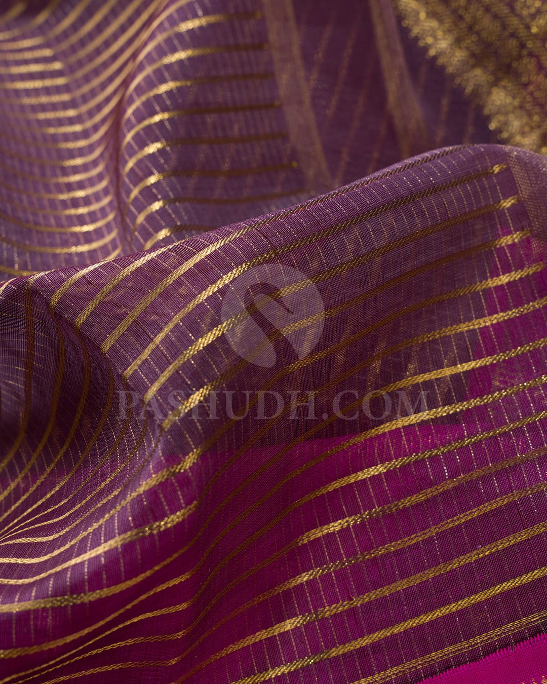 Deep Lavender And Bright Pink Pure Zari Kanjivaram Silk Saree-SP328
