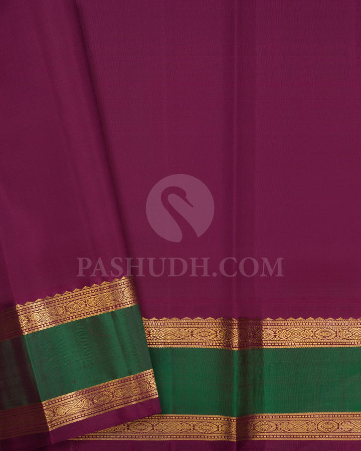 Beige And Half White Pure Zari Kanjivaram Silk Saree-SP322