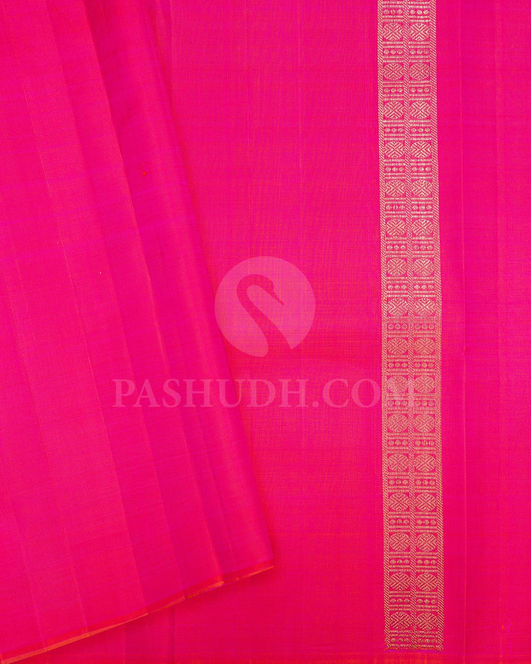 Dual Shaded Bright Pink Traditional Borderless Pure Zari Kanjivaram Silk Saree-SP292