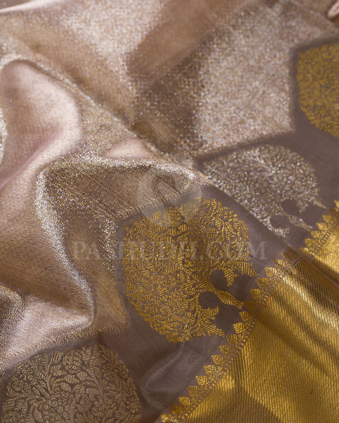 Greige Organza Kanjivaram Silk Saree-S1096(D)