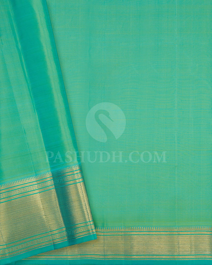 Dual Shaded Blue And Green Kanjivaram Silk Saree-S1566(A)