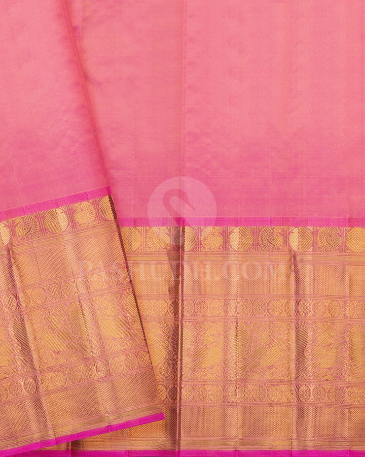 Orange Tissue Pattu Paavadai Set-PA16