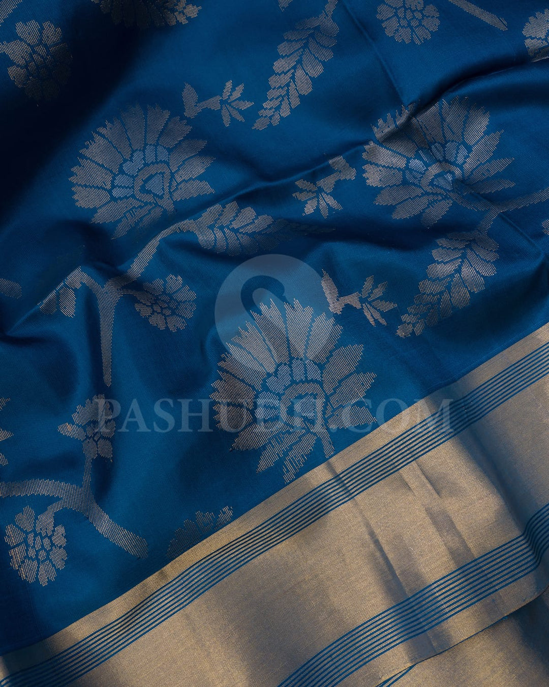 Cobalt Blue Self Colored Soft Silk Saree-AC151