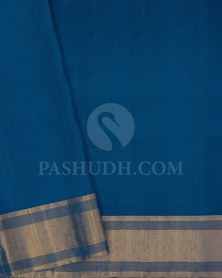 Cobalt Blue Self Colored Soft Silk Saree-AC151