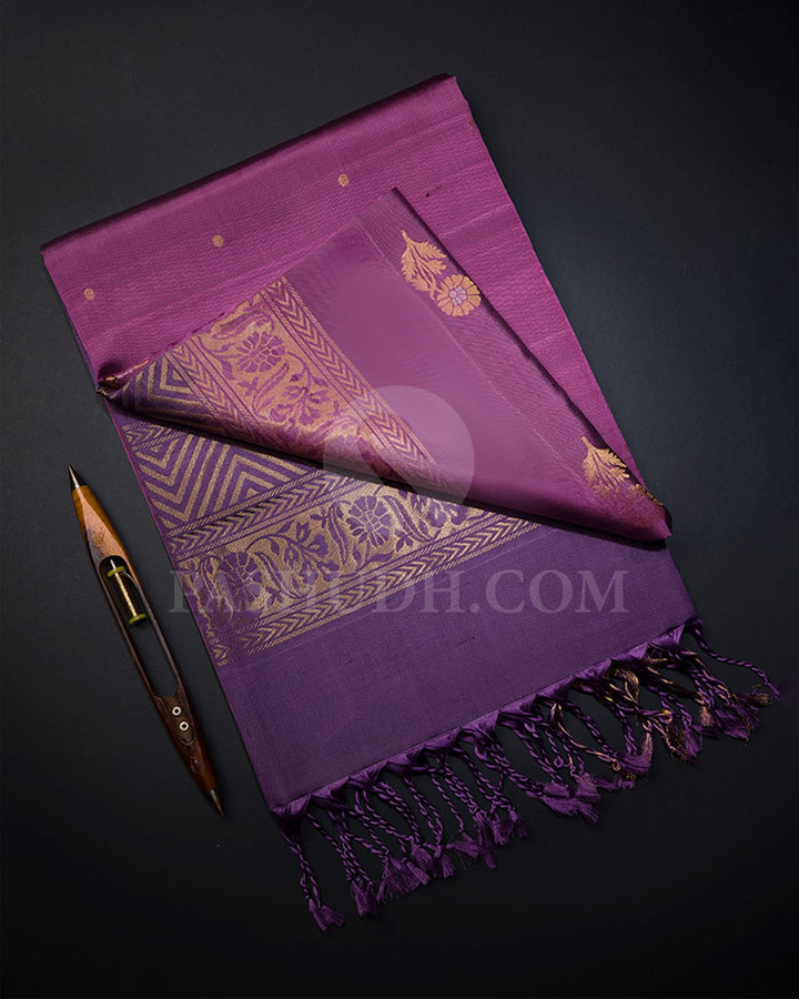 Deep Lavender And Heather Purple Soft Silk Saree-AC107