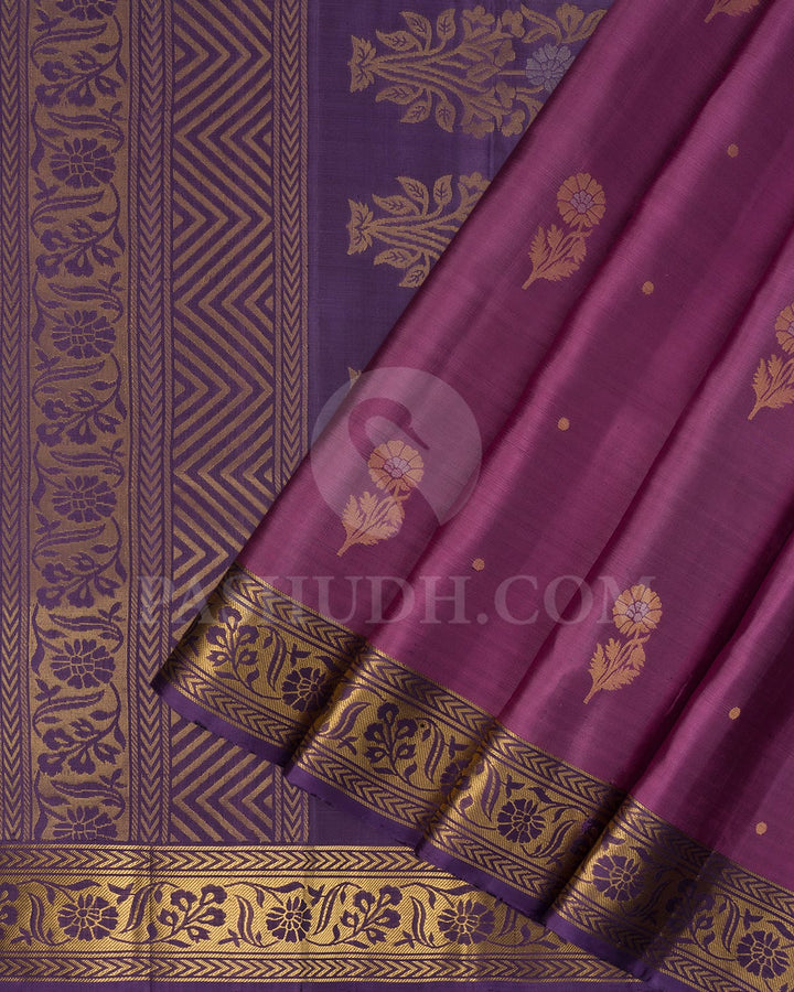 Deep Lavender And Heather Purple Soft Silk Saree-AC107