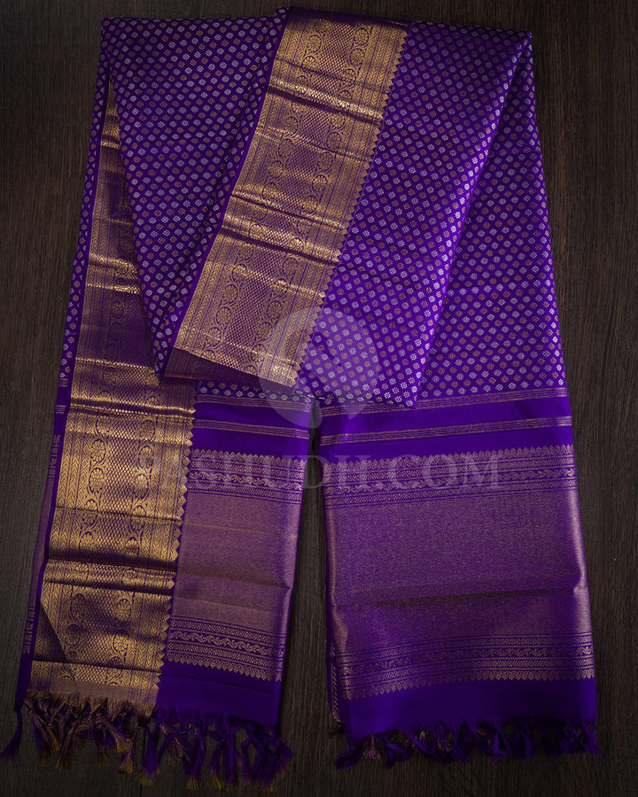 Royal Blue Pure Silk Dupatta-T2