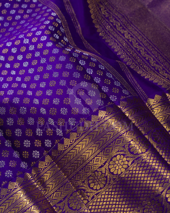 Royal Blue Pure Silk Dupatta-T2