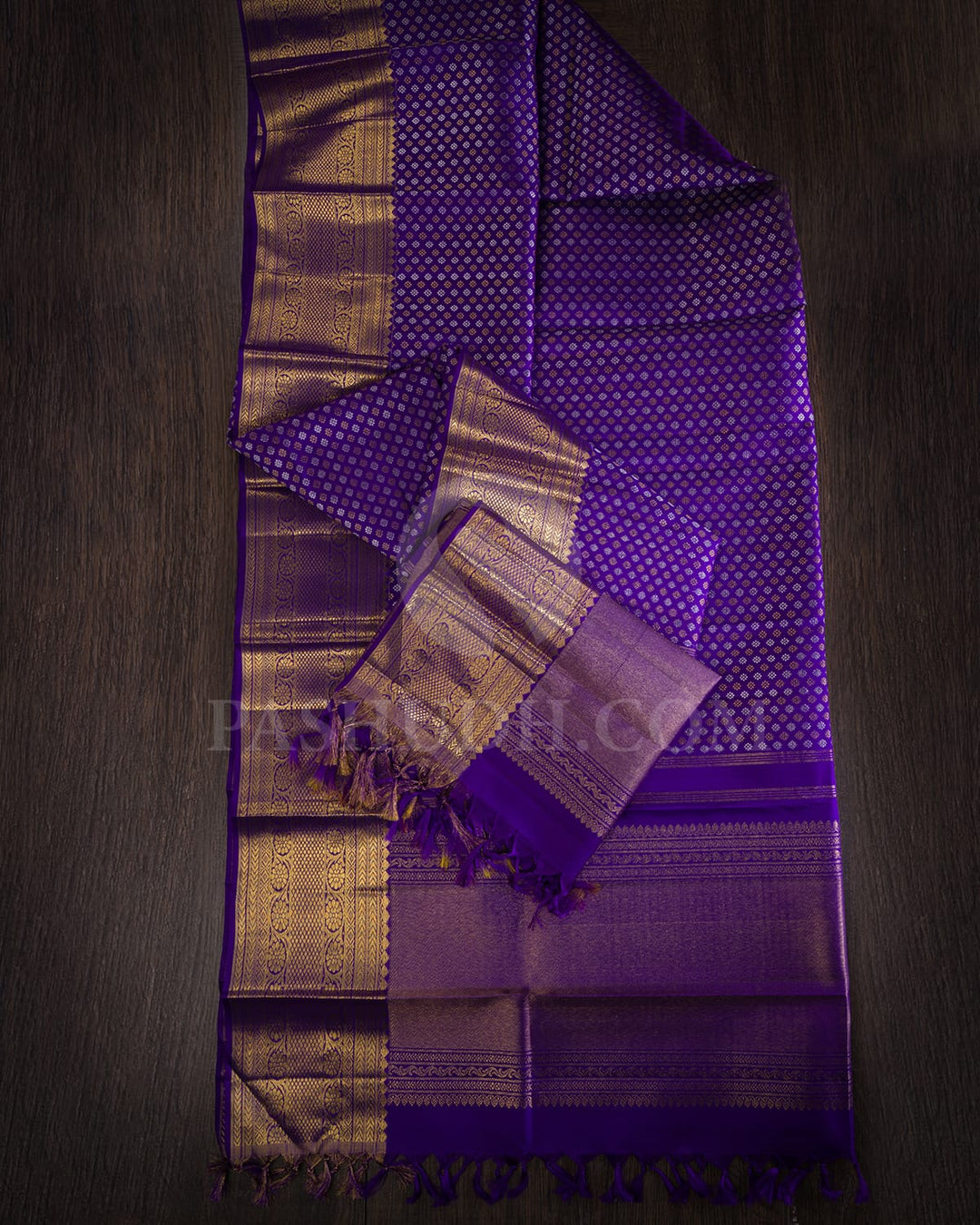 Royal Blue Pure Silk Dupatta-T2