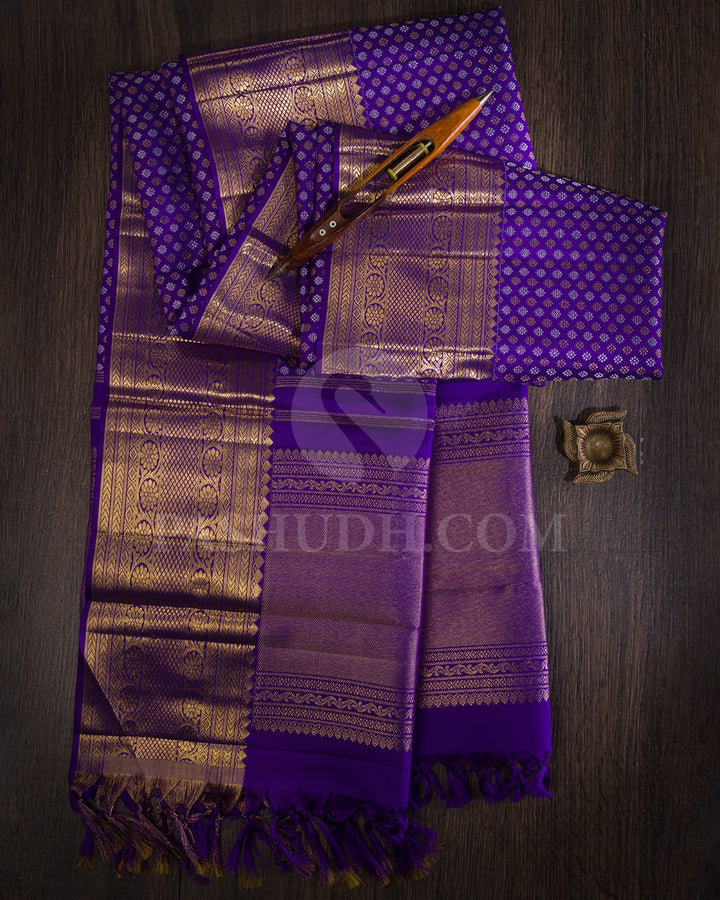 Royal Blue Pure Silk Dupatta-T2
