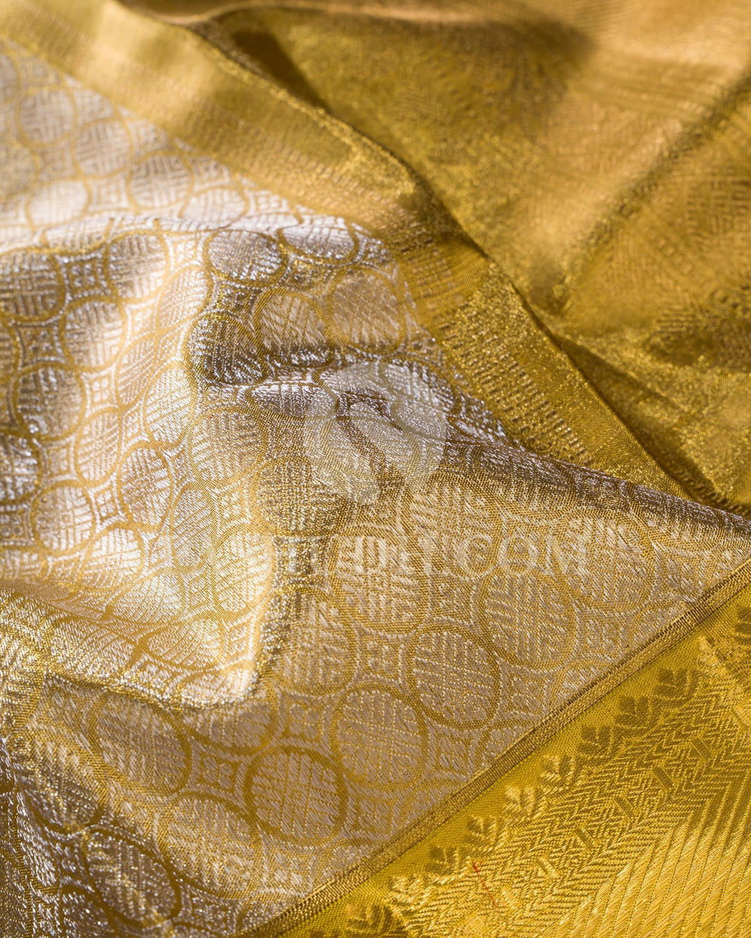 Gold And Silver Zari Tissue Silk Dupatta-T3