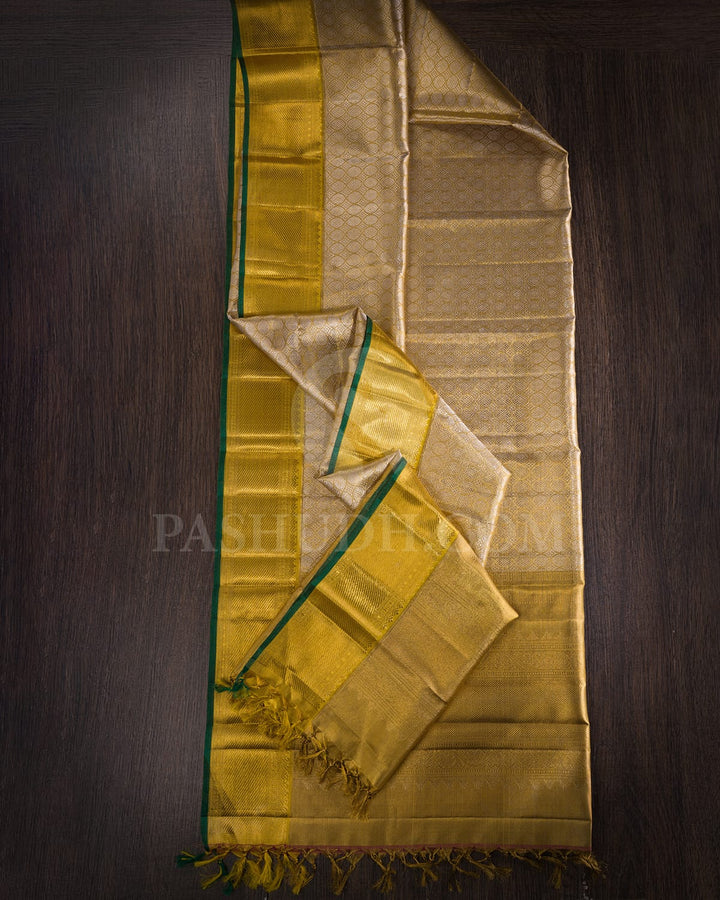 Gold And Silver Zari Tissue Silk Dupatta-T3