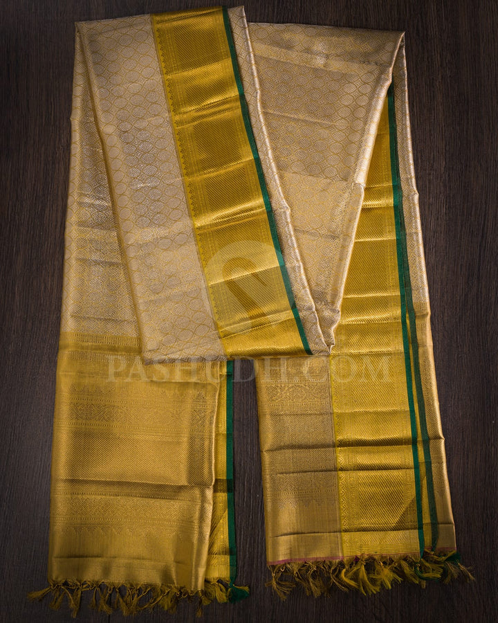 Gold And Silver Zari Tissue Silk Dupatta-T3