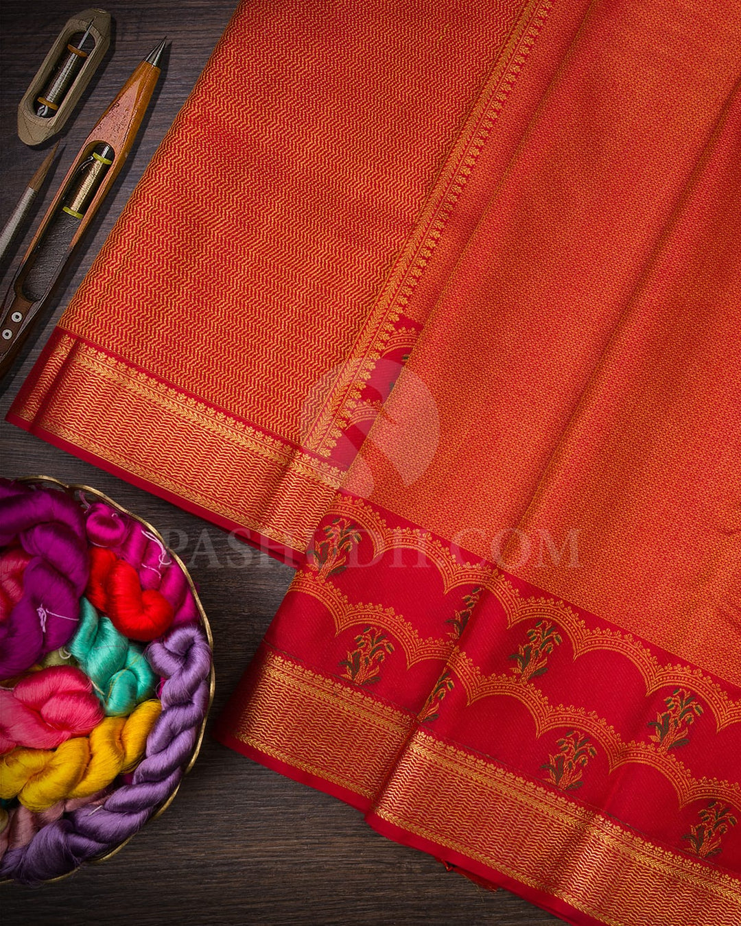 Red Kanjivaram Silk Saree-D647(B)