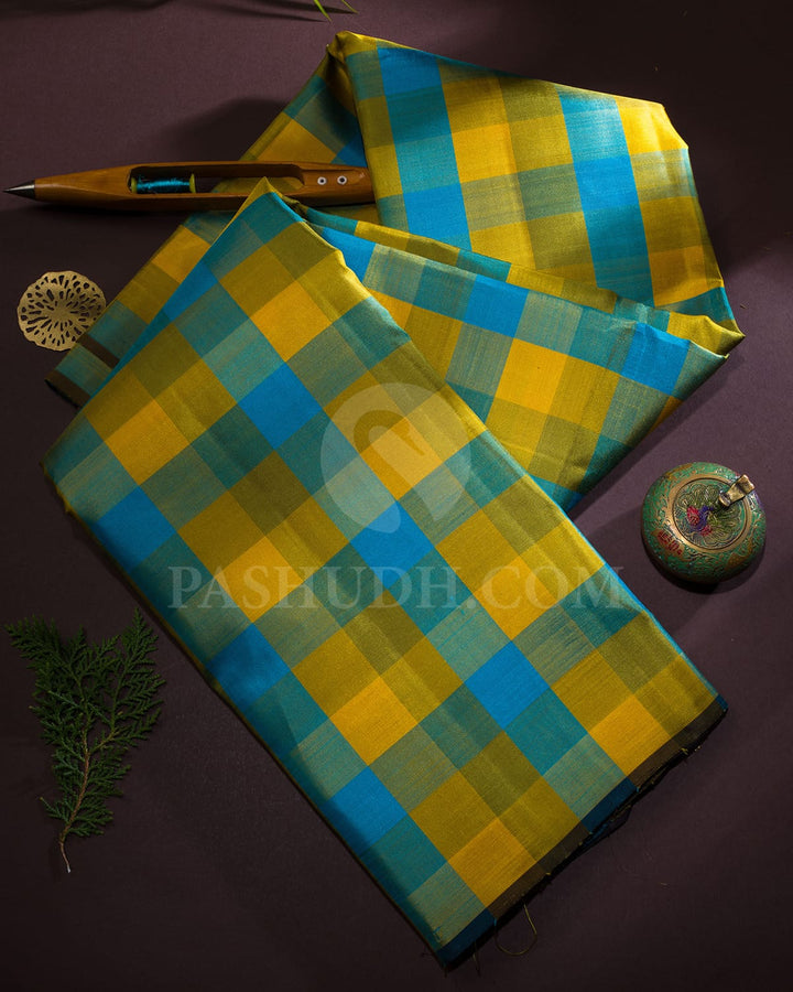 Multicolor Borderless Traditional Pure Zari Kanjivaram Silk Saree-SP338