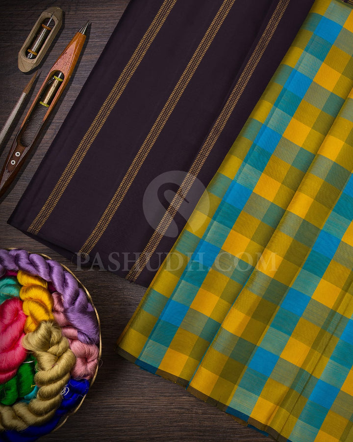 Multicolor Borderless Traditional Pure Zari Kanjivaram Silk Saree-SP338