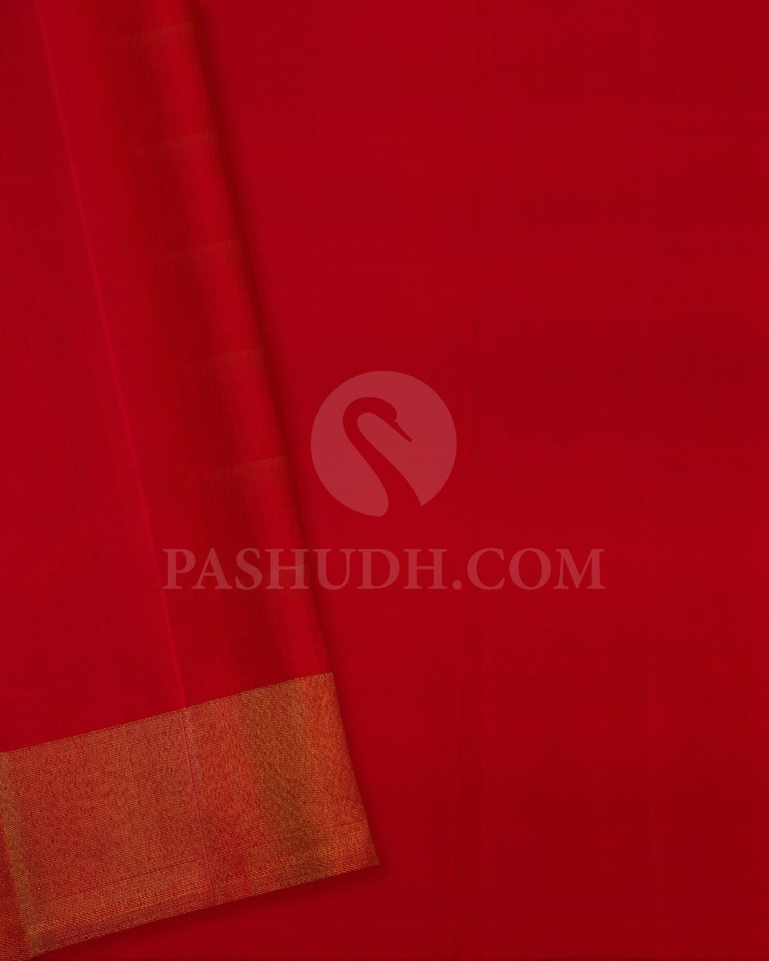 Red And Black Borderless Traditional Kanjivaram Silk Saree-S1574(A)