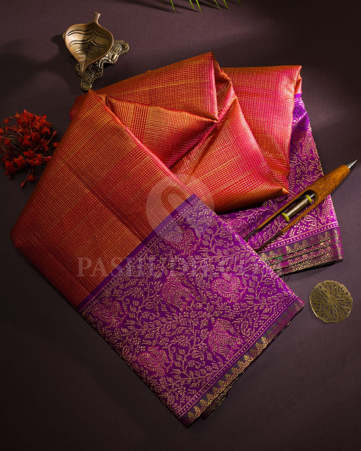Orange Vairaoosi Bridal Kanjivaram Silk Saree-S1568(A)