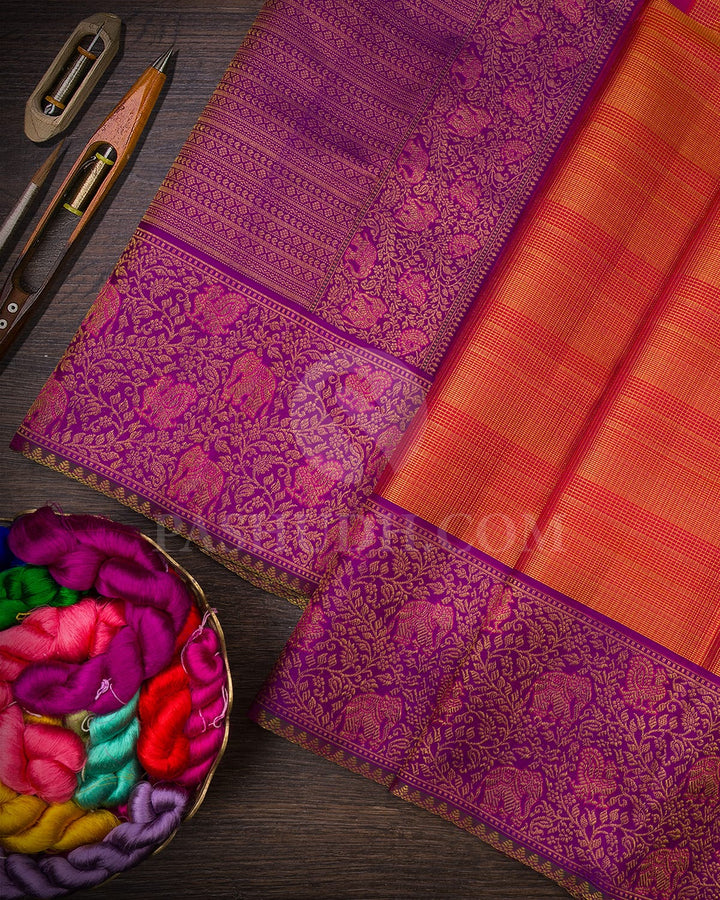 Orange Vairaoosi Bridal Kanjivaram Silk Saree-S1568(A)