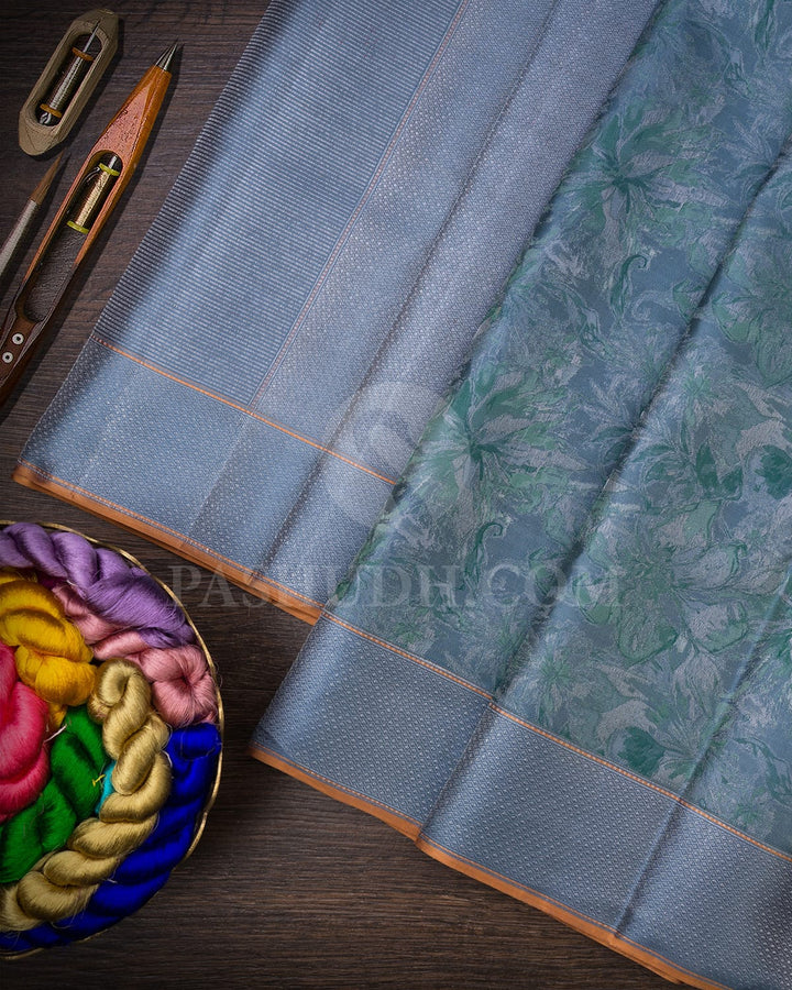 Powder Blue Kanjivaram Silk Saree-DJ355(K)