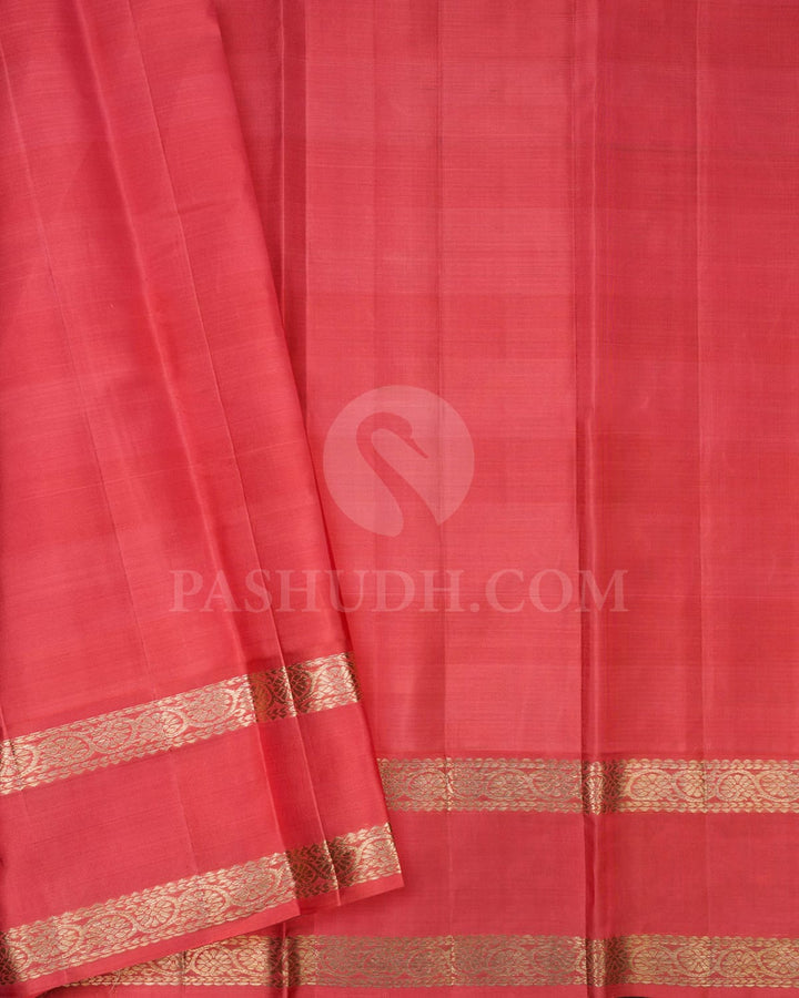 Pastel Multihue With Peachy Pink Kanjivaram Silk Saree-DJ382(D)