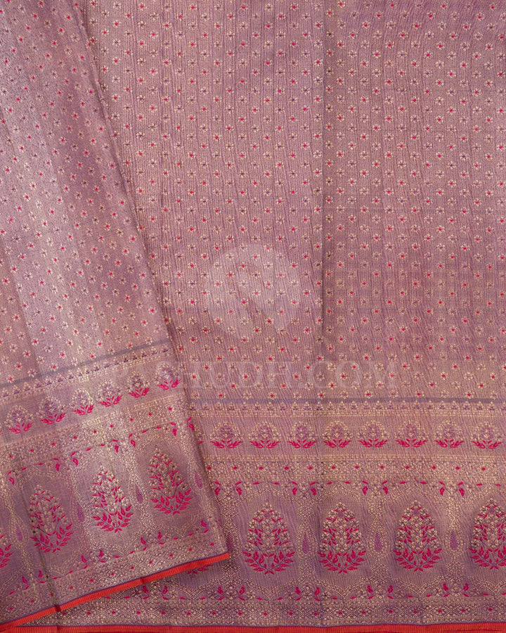 Sky Blue With Pastel Lavender Kanjivaram Silk Saree-S1037(D)