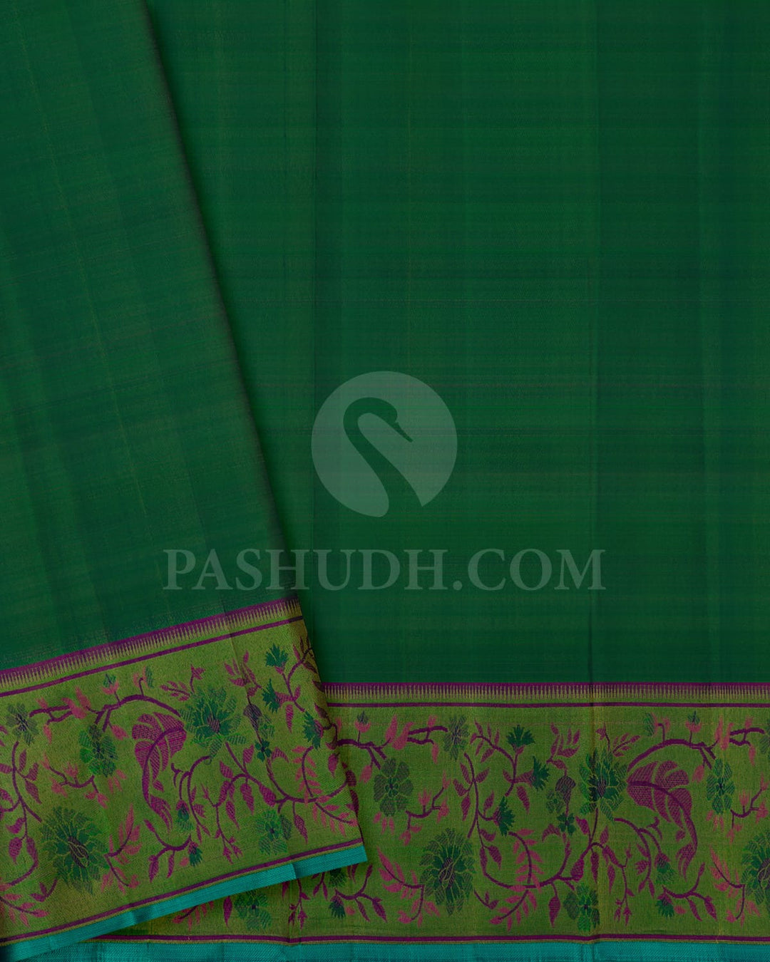 Royal Blue With Green Kanjivaram Silk Saree-DJ402(A)