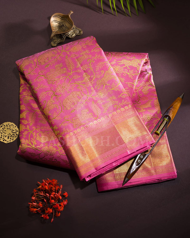 Rose Pink Vanasingaram Kanjivaram Silk Saree-S1571(A)