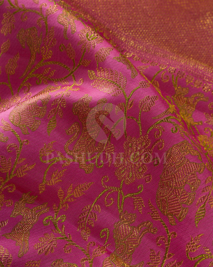Rose Pink Vanasingaram Kanjivaram Silk Saree-S1571(A)