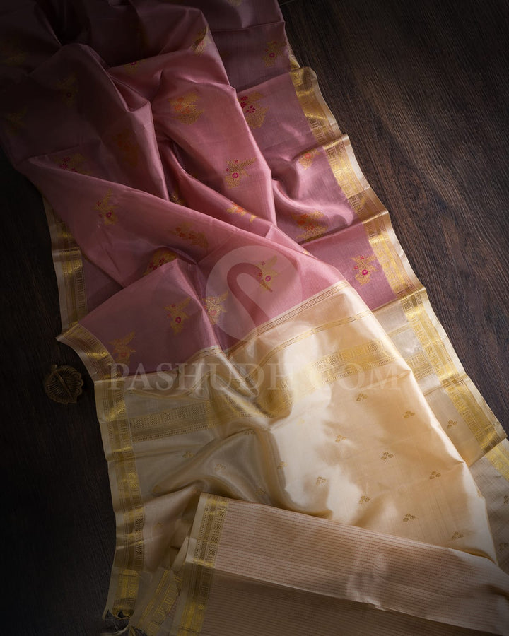 Mauve Pink Kanjivaram Silk Saree-S1481(B)