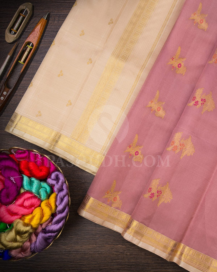 Mauve Pink Kanjivaram Silk Saree-S1481(B)