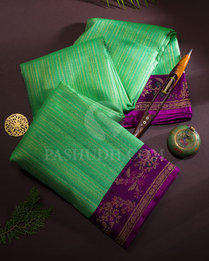 Rexona Green Pure Zari Kanjivaram Silk Saree-P205(A)