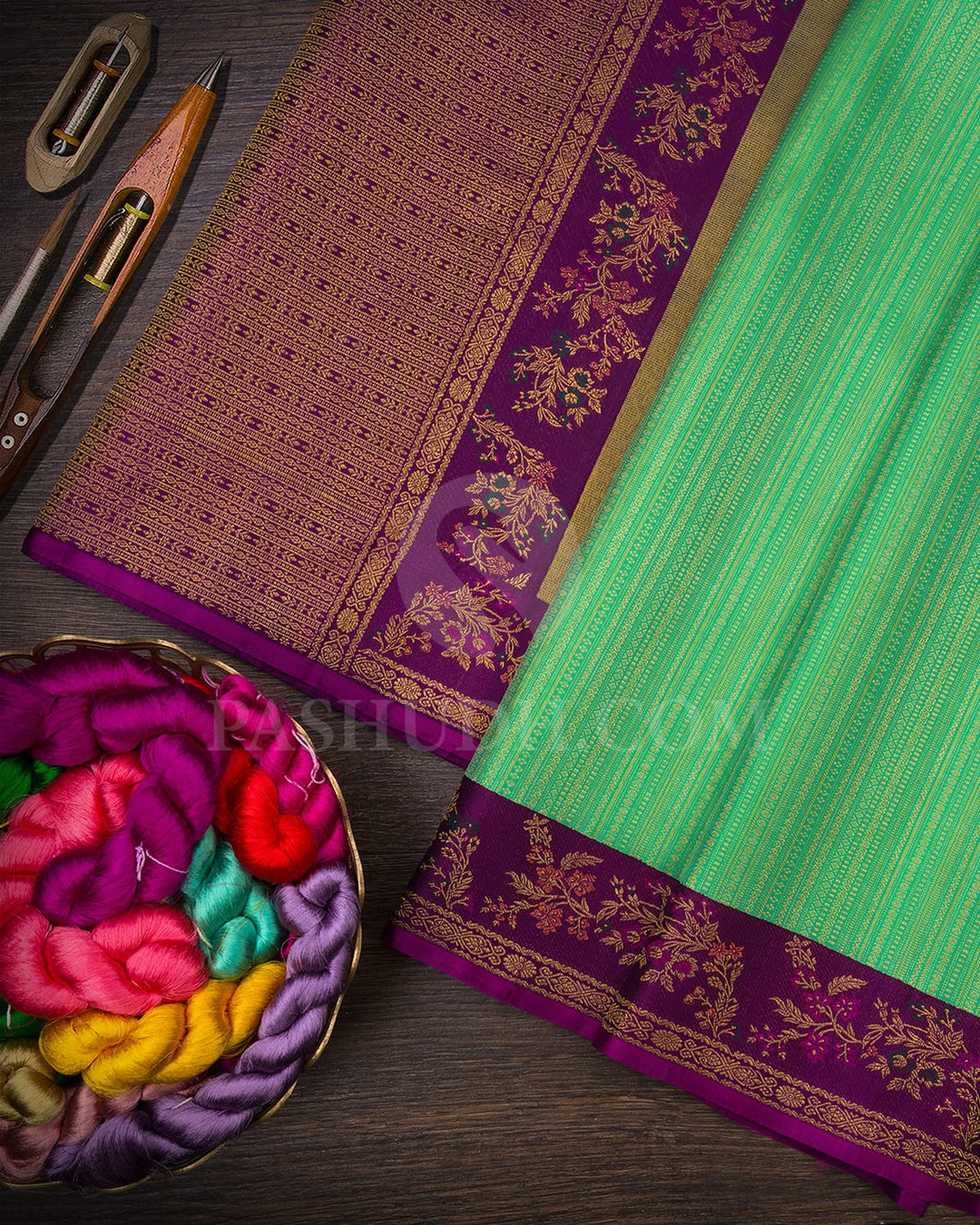 Rexona Green Pure Zari Kanjivaram Silk Saree-P205(A)