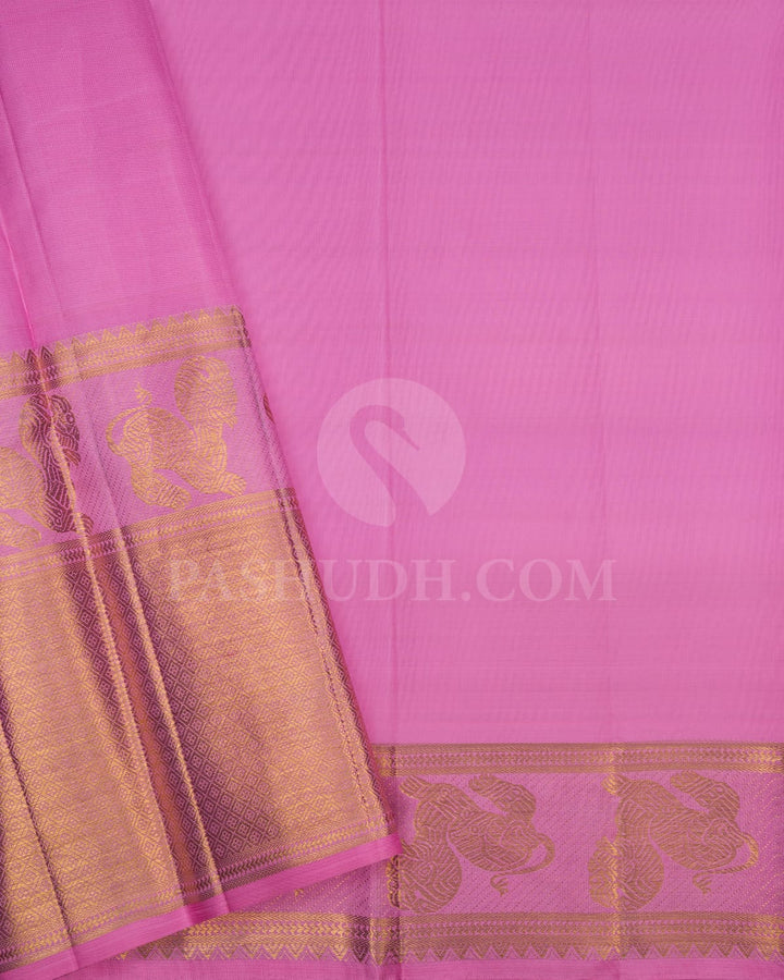 Rose Pink Kanjivaram Silk Saree-SP334