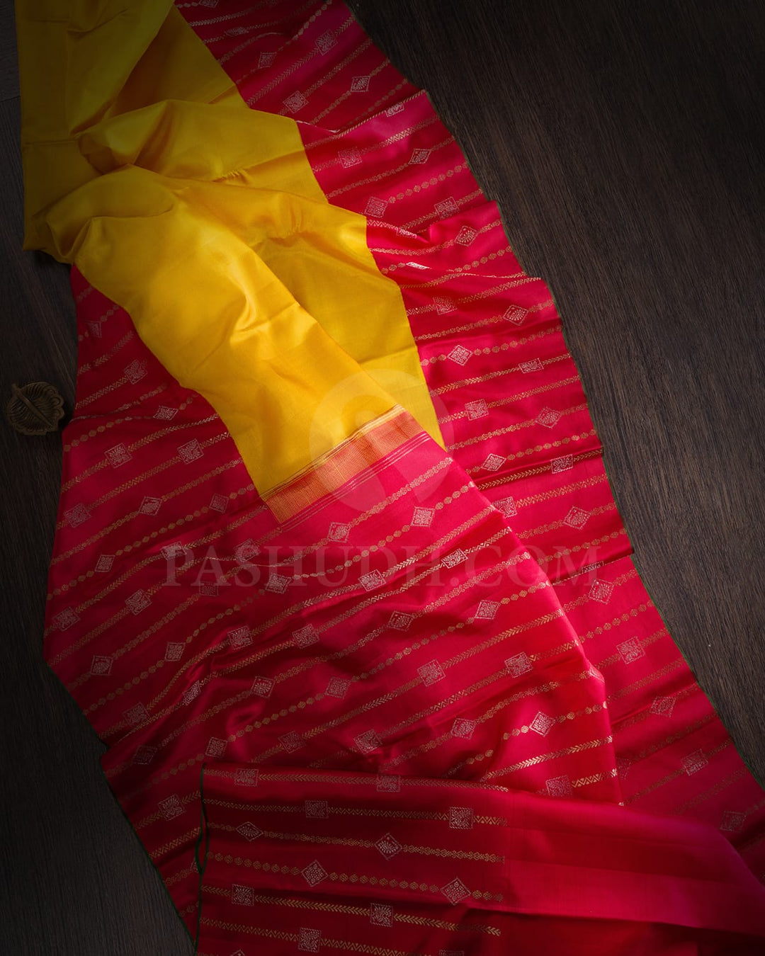 Yellow And Red Kanjivaram Silk Saree - P160(A)