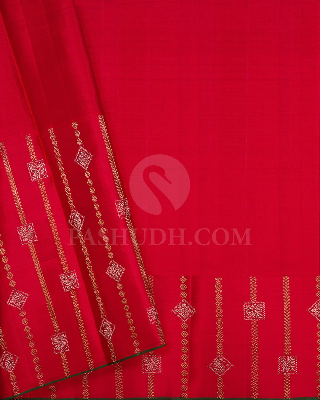 Yellow And Red Kanjivaram Silk Saree - P160(A)