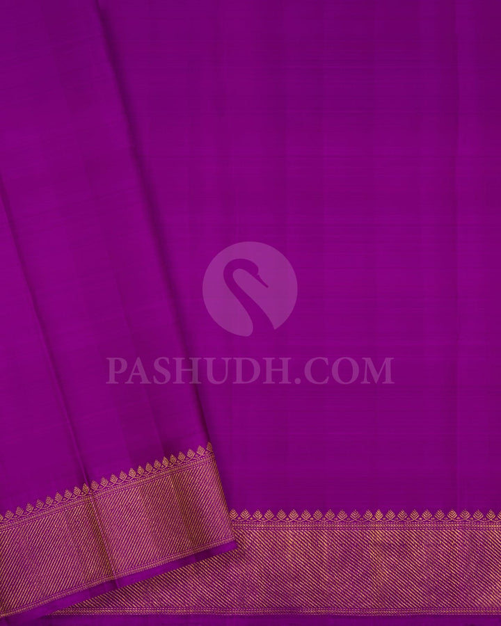 Violet Shimmer Kanjivaram Silk Saree-S1485(B)