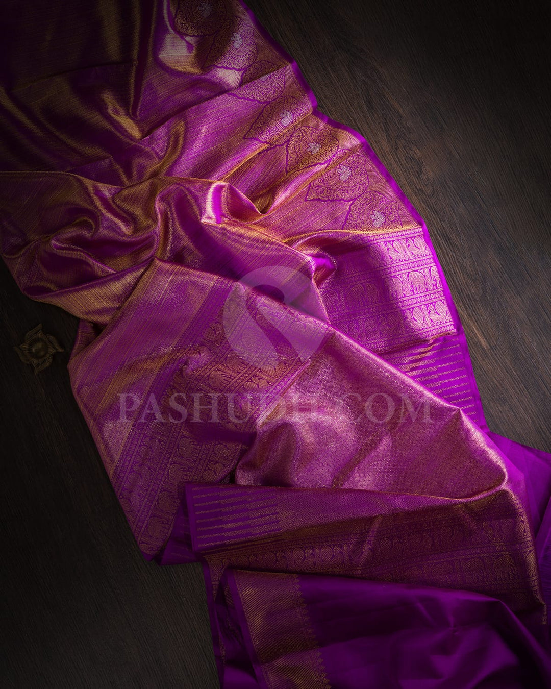Violet Shimmer Kanjivaram Silk Saree-S1485(B)