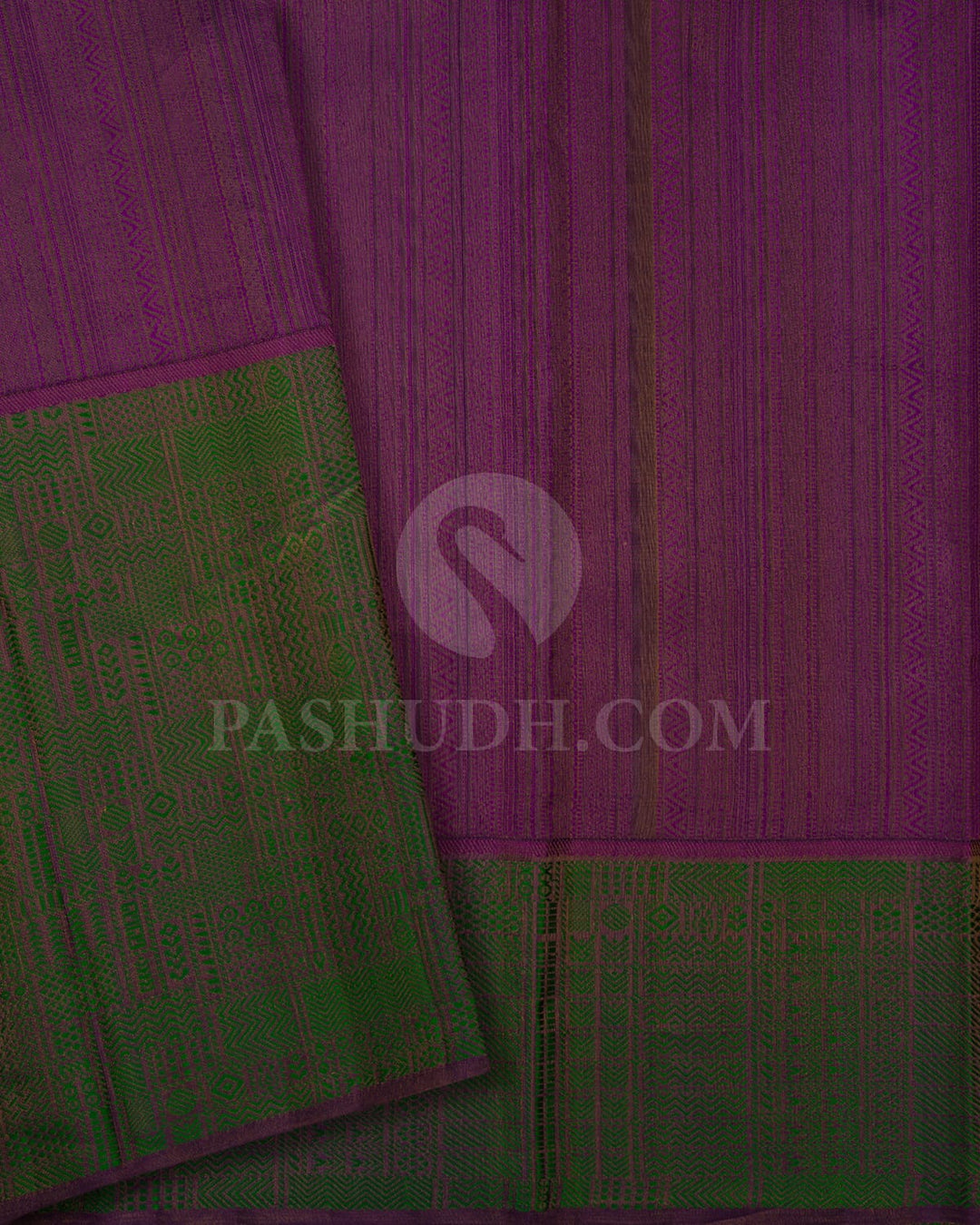 Violet And Green Kanjivaram Silk Saree-D582(E)